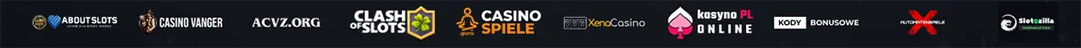 AboutSlots, Casino Vanger, ACVZ.org, Clash of Slots, Casino Spiele, XenoCasino, Kasyno PL Online, Kody Bonusowe, and Slotszilla partner logos.